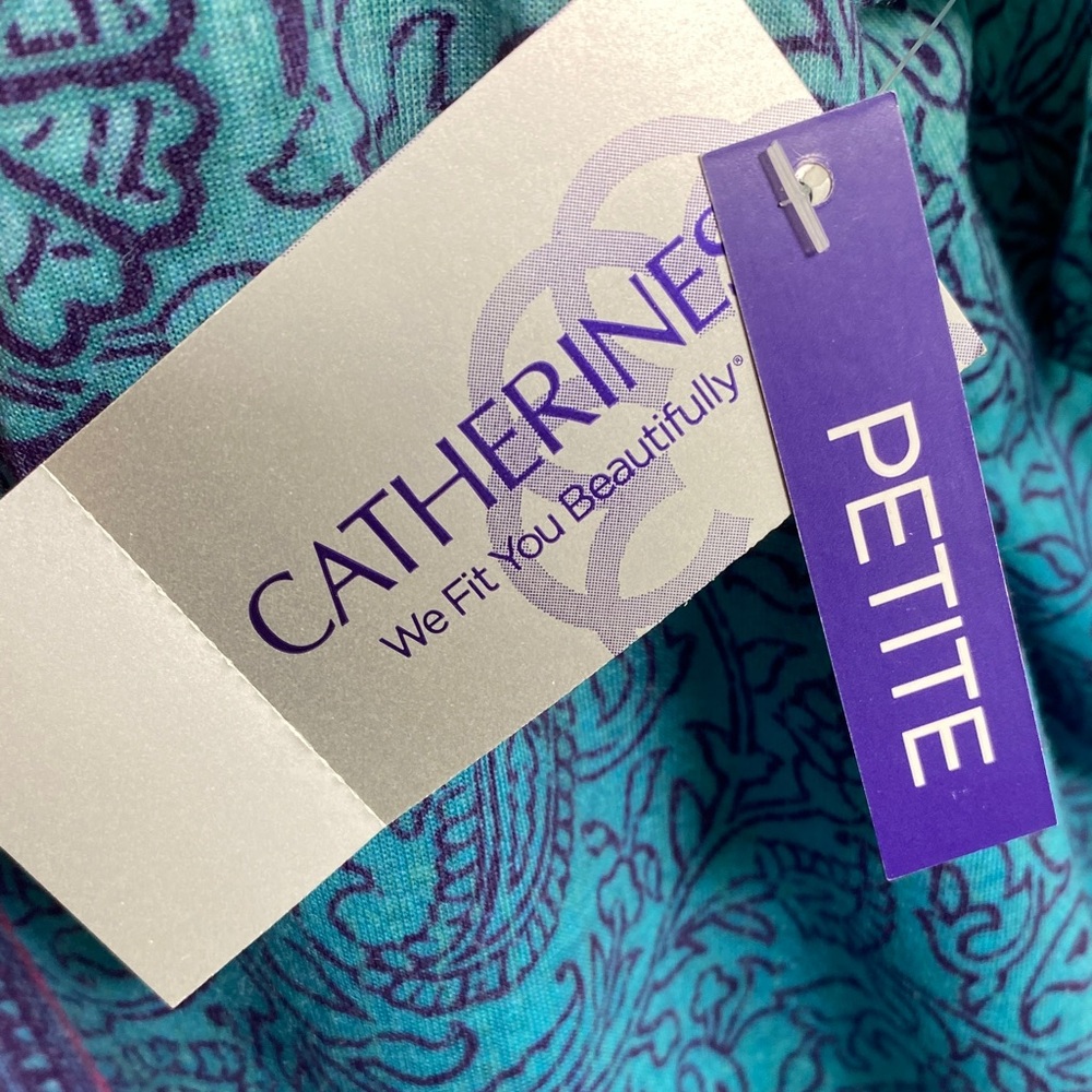 Catherine’s Blue Purple Embellished Women's Petite Tunic Style Top 1XWP - Picture 2 of 9